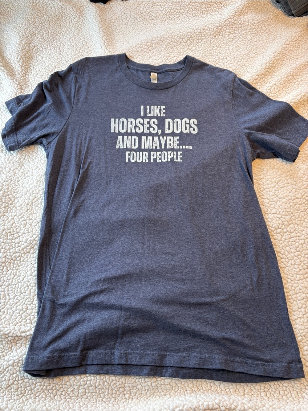 Bella Canvas Navy Graphic Tee with White Text